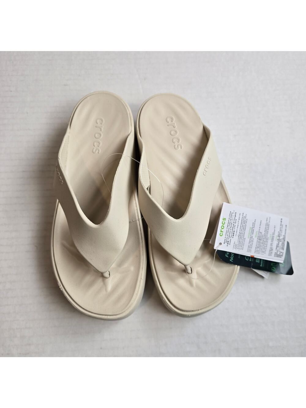 Crocs Getaway Platform Flip Size W11 Stucco Wedge Flip Flops Sandals 209410-160